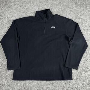 North Face Pullover Mens Large Black Fleece Quarter Zip Outdoors Hiking Jacket